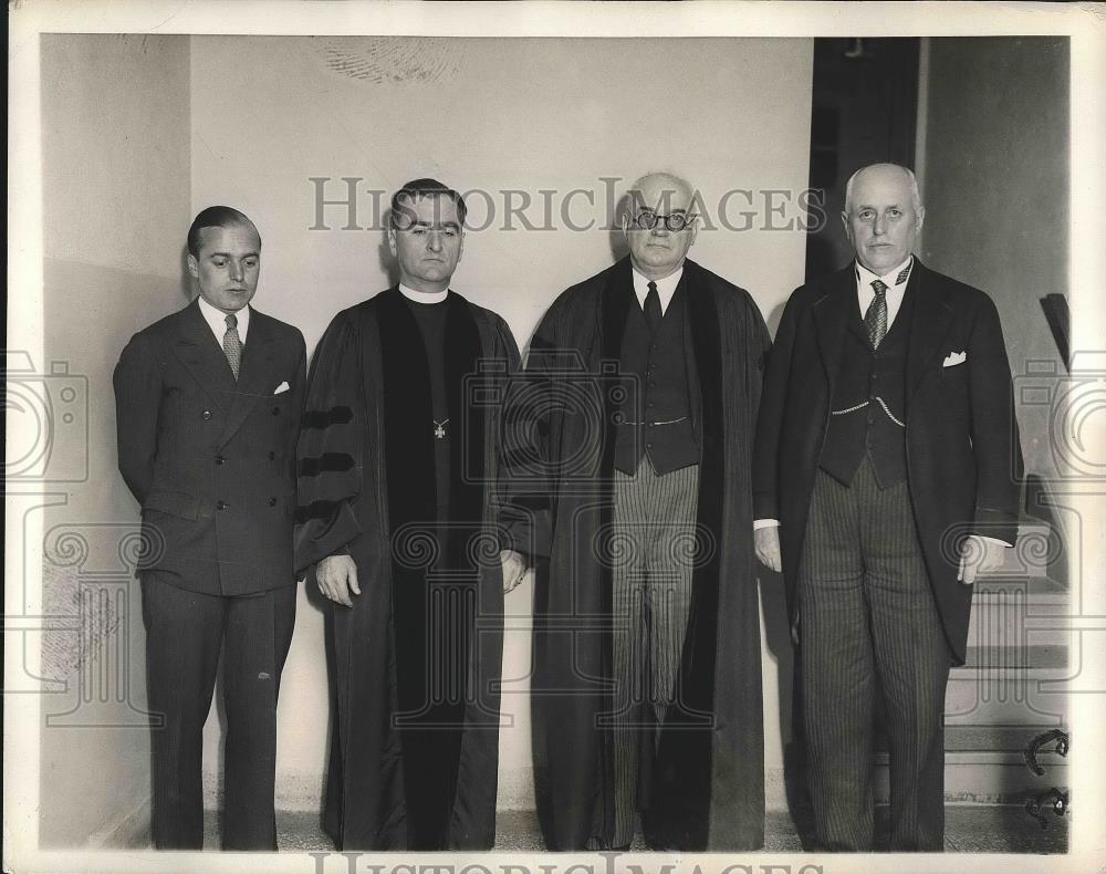 1932 Press Photo Robert Harding, Rev. J. Lane Miller, Bishop Francis McConnell - Historic Images