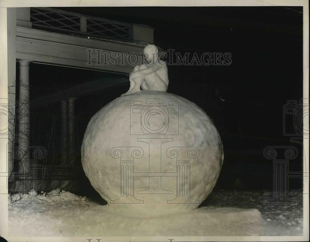 1931 Press Photo Dartmouth College Winter Carnival in N.H., snow sculptures - Historic Images