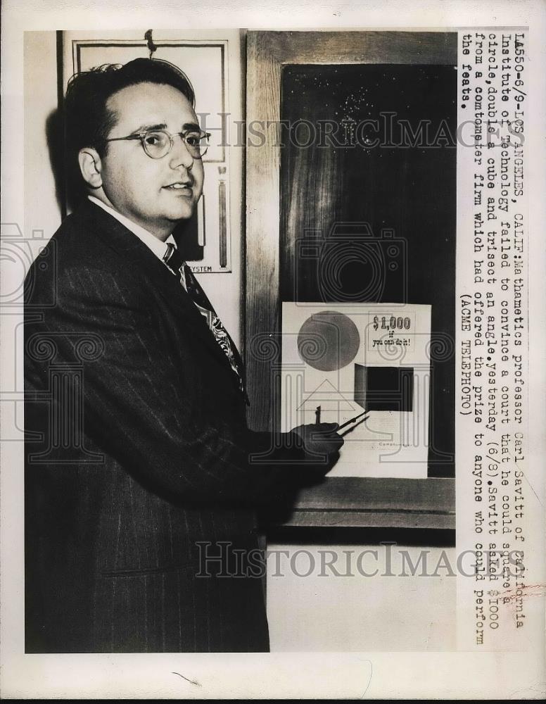1948 Press Photo LA, Calif. Prof. Carl Savitt of Calif. Inst of Tech - nea96077 - Historic Images