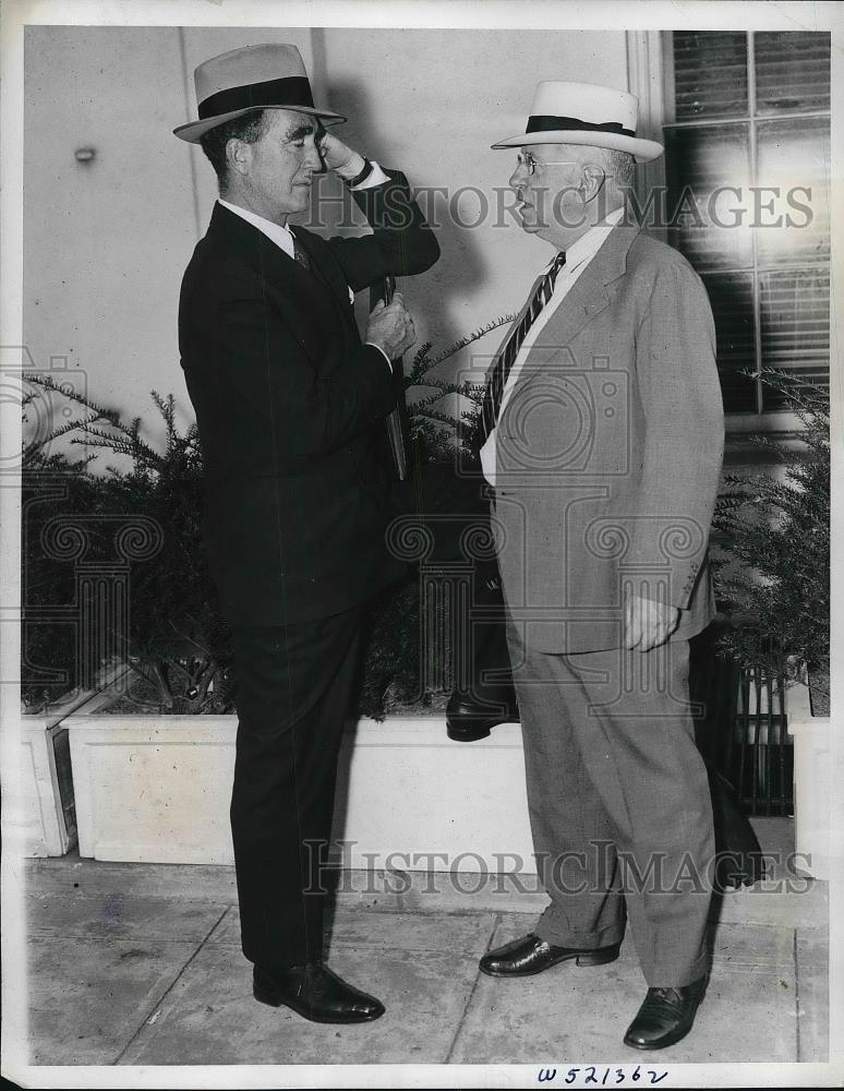 1939 Press Photo Attorney General Frank Murphy &amp; Sec of Interior Harold Ickes - Historic Images