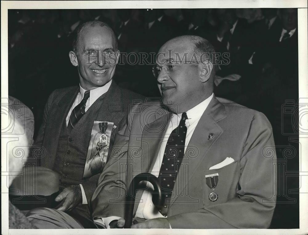 1936 Press Photo Hanford MacNider, Louis A Johnson Legion Convention - neb17946 - Historic Images