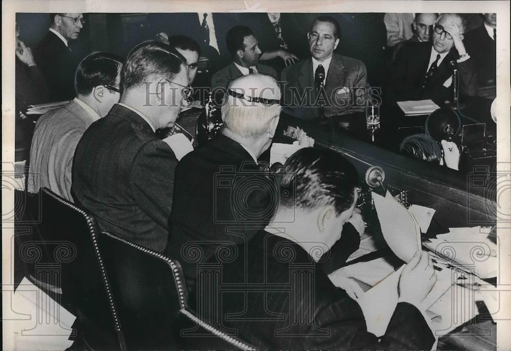 1951 Press Photo Senate Crime commission hearing, F Costello &amp; atty - nea99109 - Historic Images