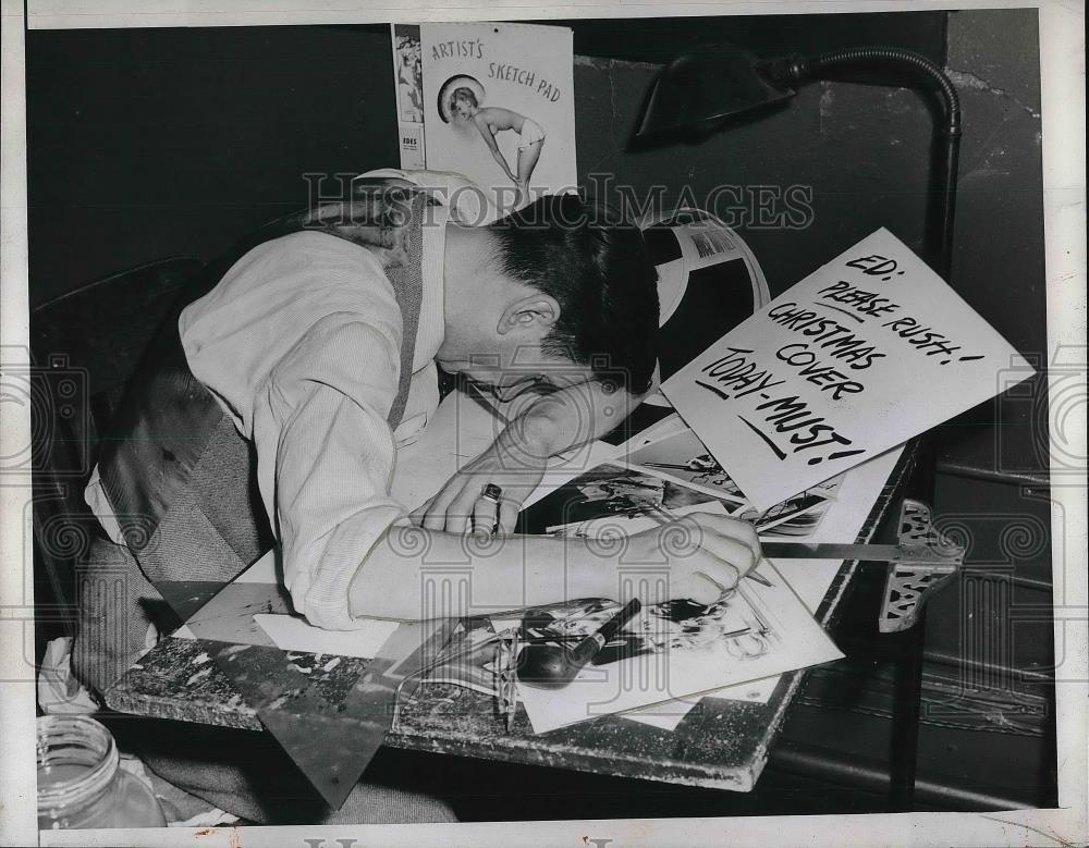 1943 Press Photo Ed Gunder Sleeping - Historic Images