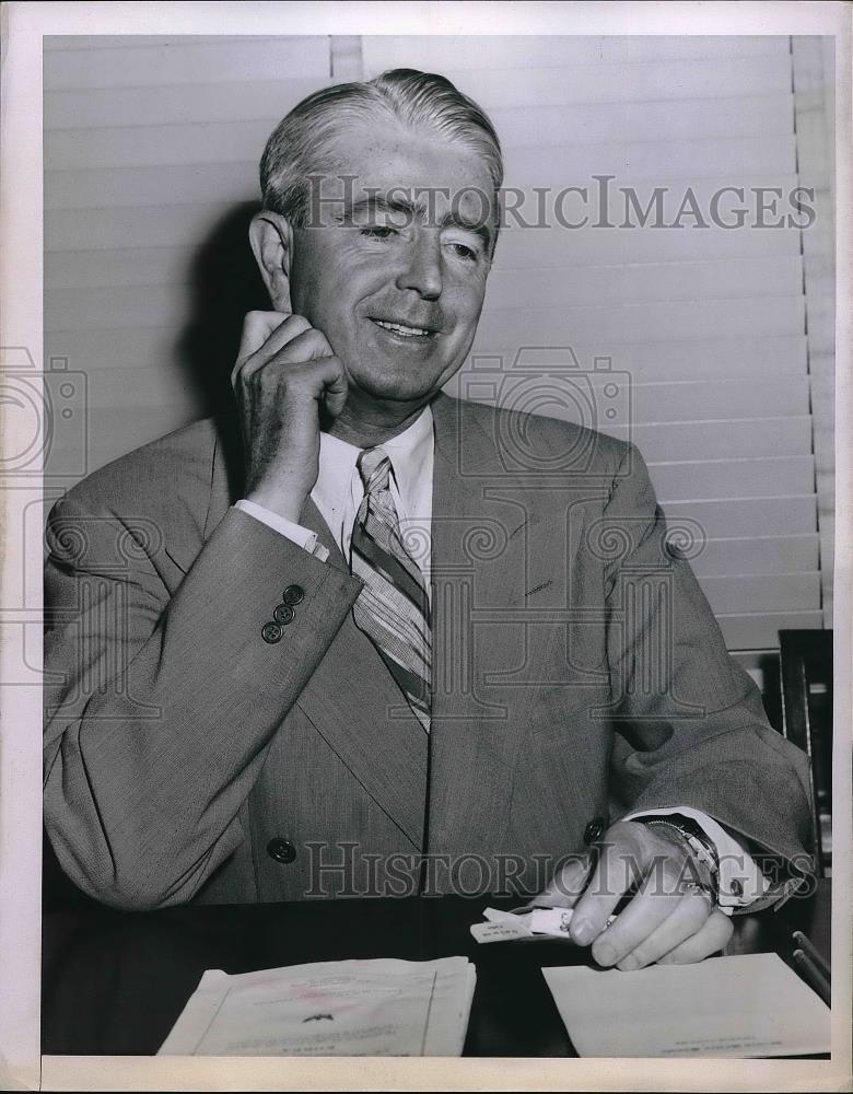 1951 Press Photo Gen Albert Wedemeyer Testifies During MacArthur Inquiry - Historic Images