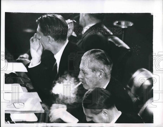 1955 Press Photo Harold MacMillan England Secretary Of State Geneva Conference - Historic Images