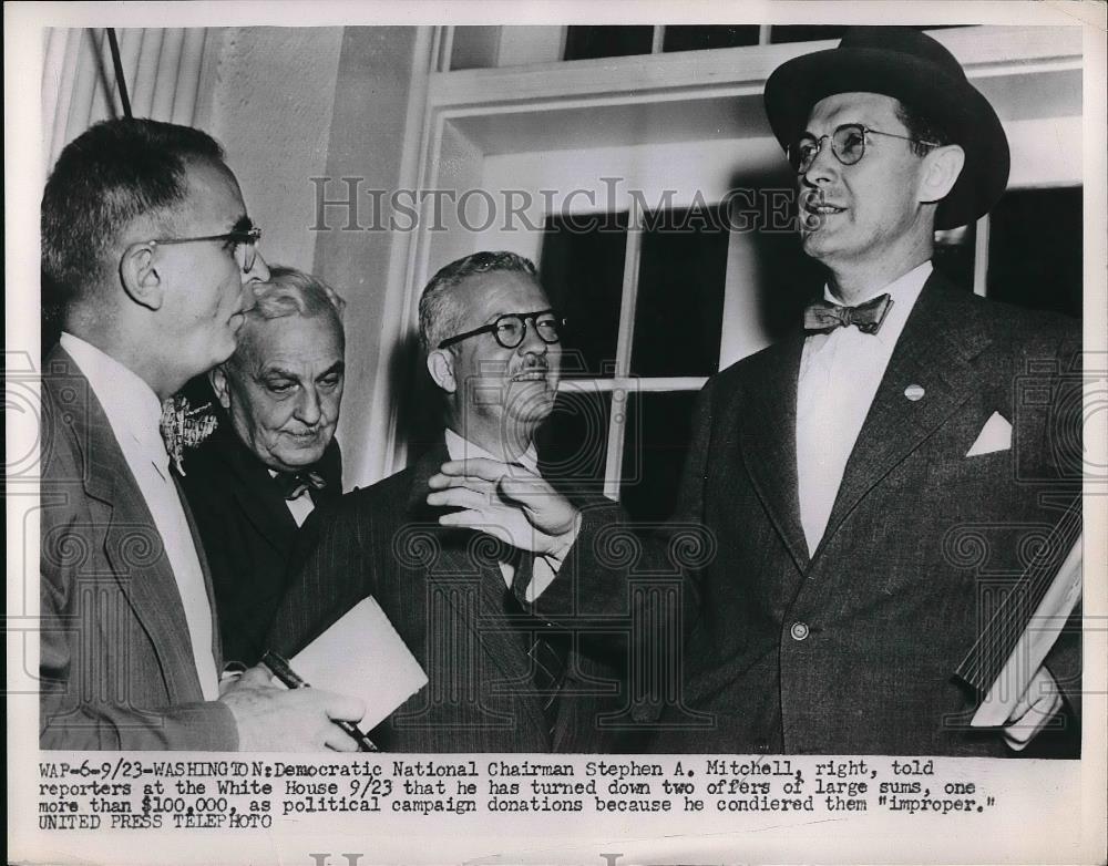 1952 Press Photo Stephen A. Mitchell, Democratic National Chairman, White House - Historic Images