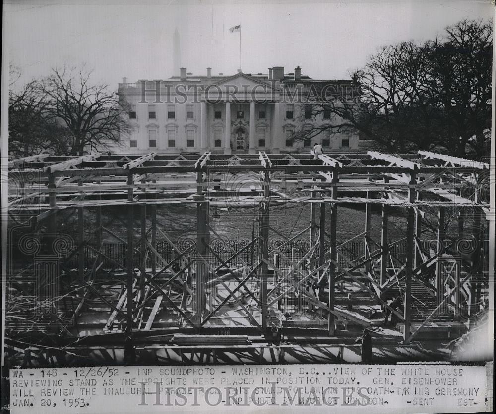 1952 Press Photo White House Reviewing Stands - Eisenhower Will Review - Historic Images