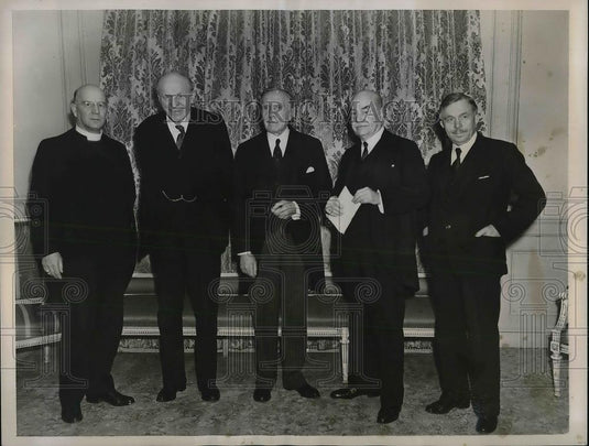 1937 Press Photo Bishop Ashton, V Cecil of Chelwood, Dr Merrill,Dr M Butler - Historic Images