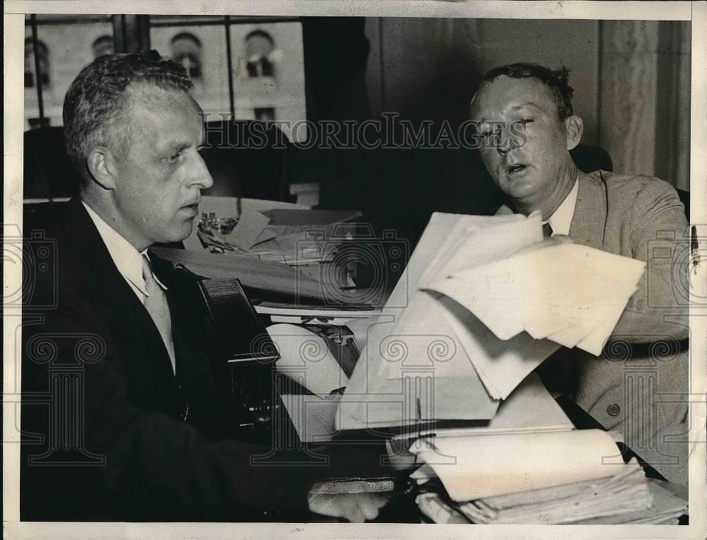 1922 Press Photo E.V. Nevins with Hugo Black at Senate Hearing - neb04915 - Historic Images