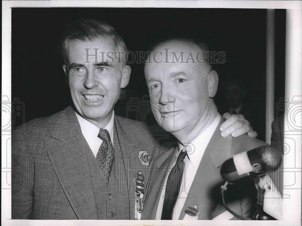 1944 Press Photo Vice President Henry Wallace Judge Richard Mitchell Chicago - Historic Images