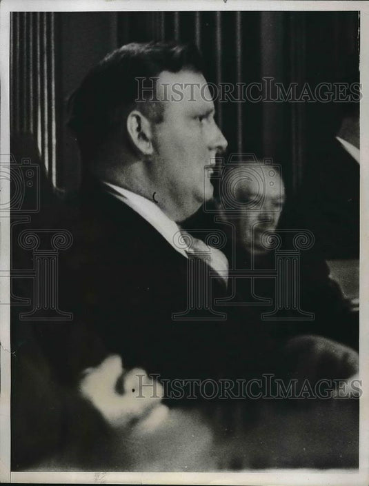 1934 Press Photo Lt. John O'Connell Testifies In Manny Strewl Kidnapping Trial - Historic Images