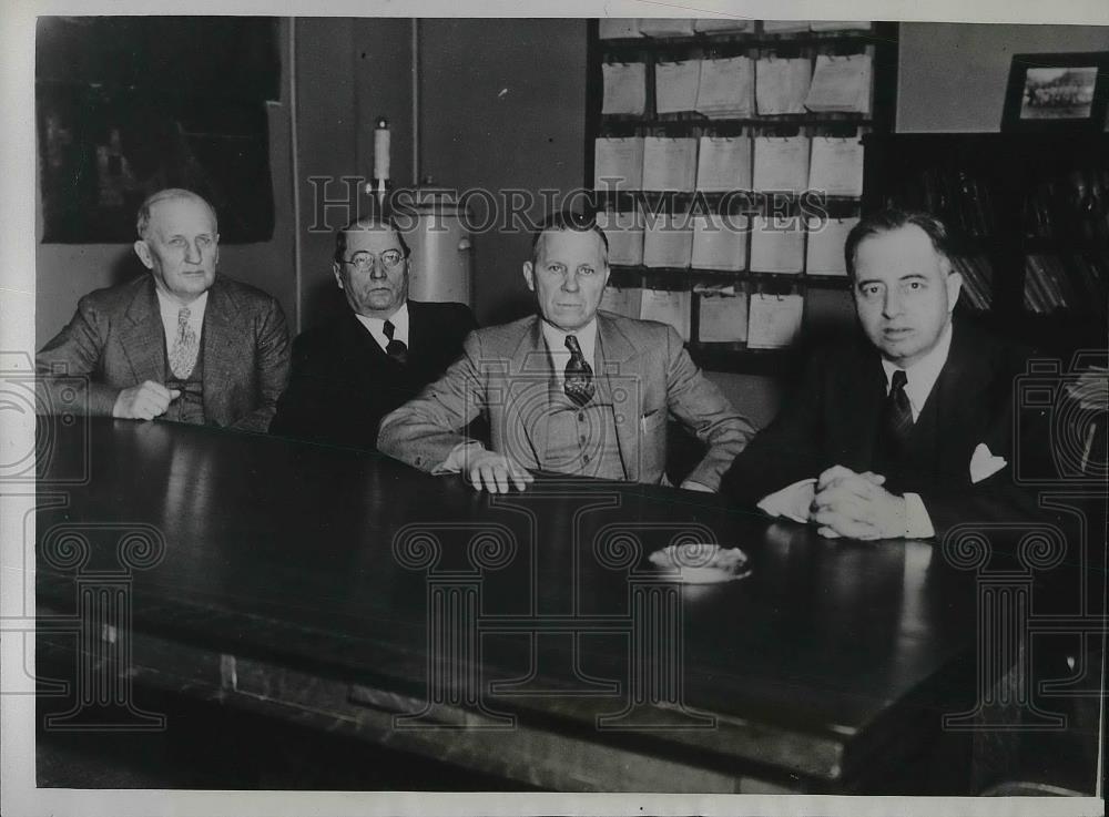 1934 Press Photo Judge A.S. Foulks, Seth G. Wells, T.W. Woodward, Dr. James M. - Historic Images