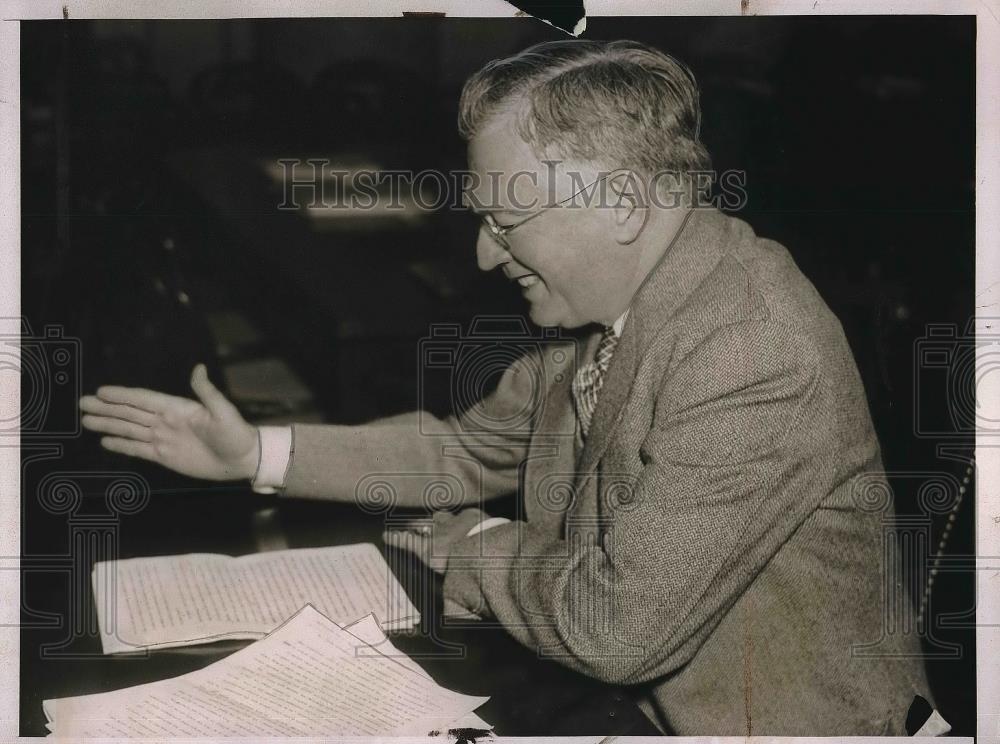 1937 Press Photo John T. Flynn. economist &amp; writer at Senate Committee - Historic Images
