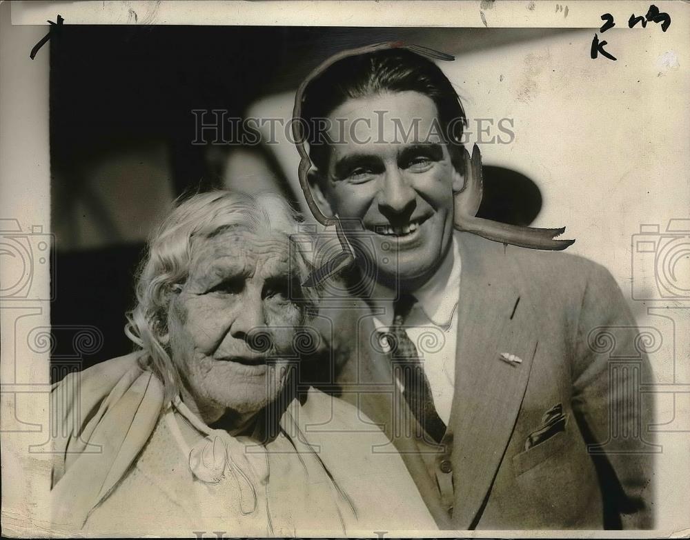 1928 Press Photo Mrs. Catherine Fenton, George Haldeman - neb19173 - Historic Images