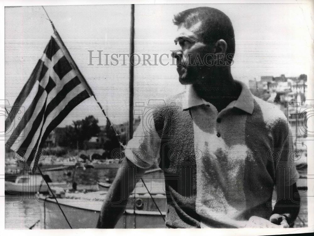 1968 Press Photo Petros Kloudas on his Sailboat Odyssey - Historic Images