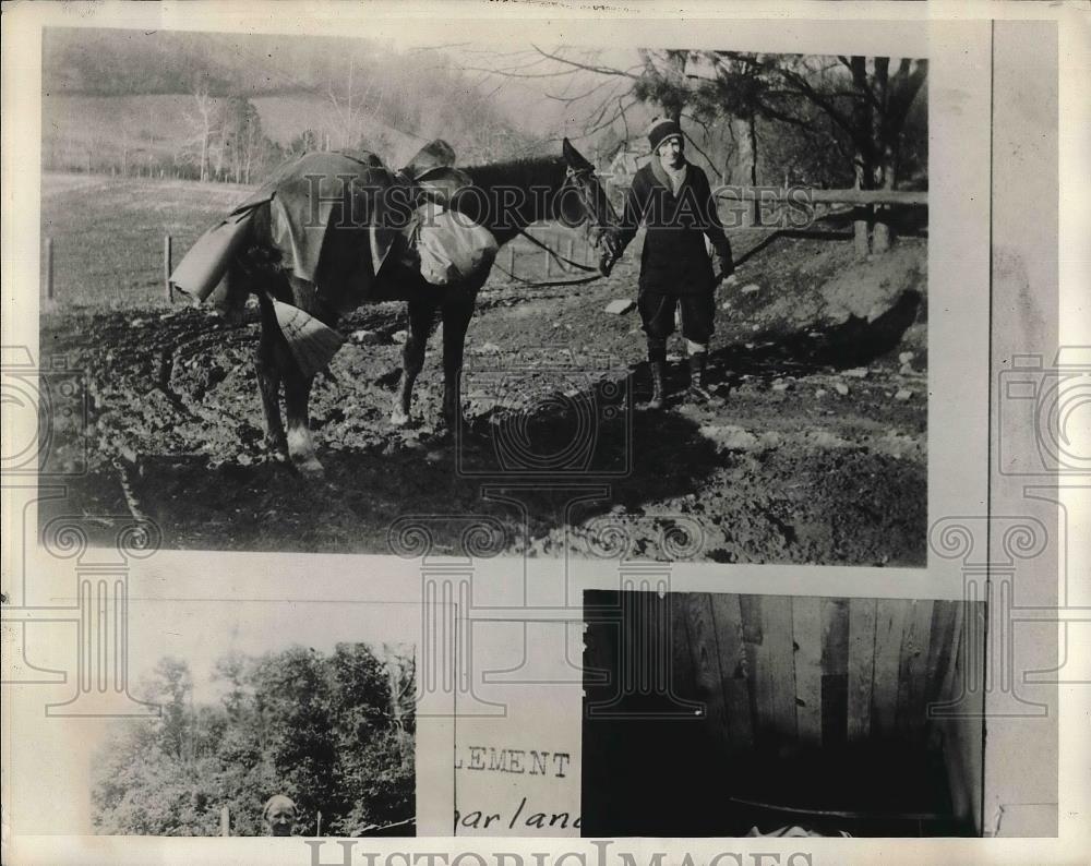 1928 Press Photo A settlement worker &amp; horse near Sugarlands, TN - nea98971 - Historic Images