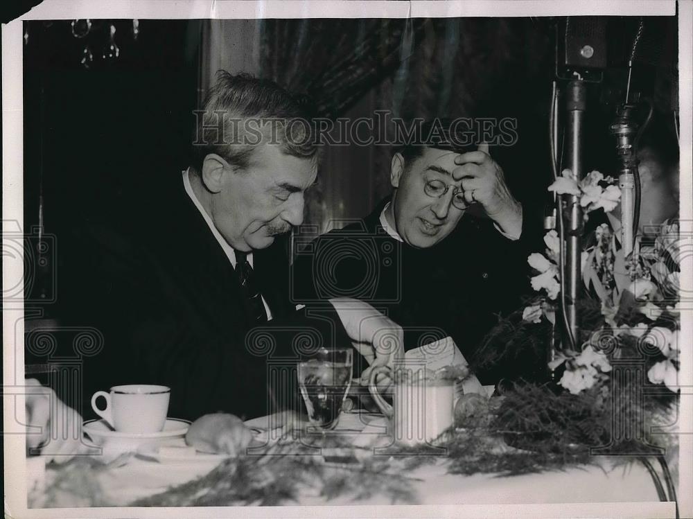 1937 Press Photo Sir Ronald Lindsay British Ambassador Rev Dr Charles Warner - Historic Images