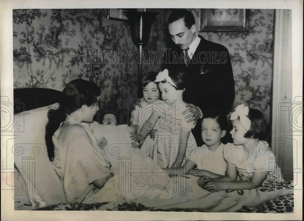 1938 Press Photo Prince Francois, Princess Helene of Belgium &amp; children - Historic Images