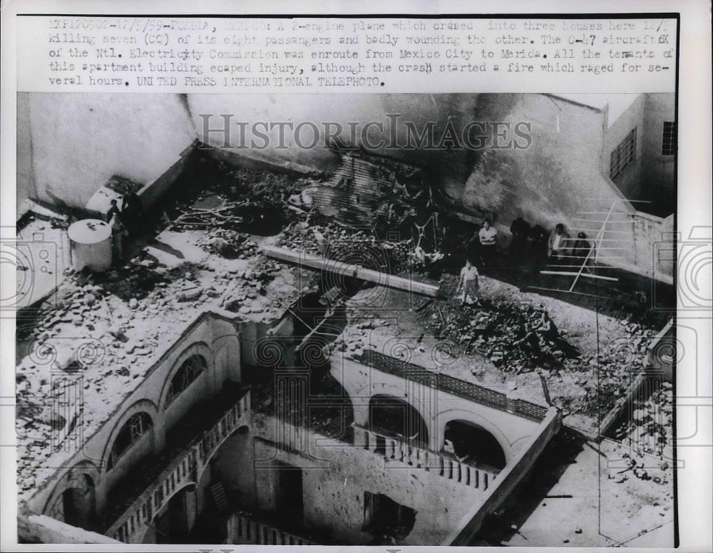 1959 Press Photo Mexican Airline Plane Crash - Historic Images