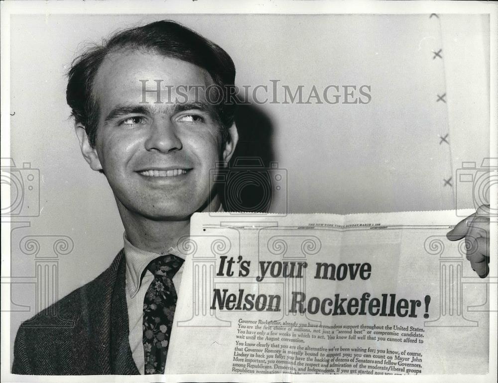 1968 Press Photo Stewart R. Nott,chairman of Rockefeller Comm. - nea96523 - Historic Images