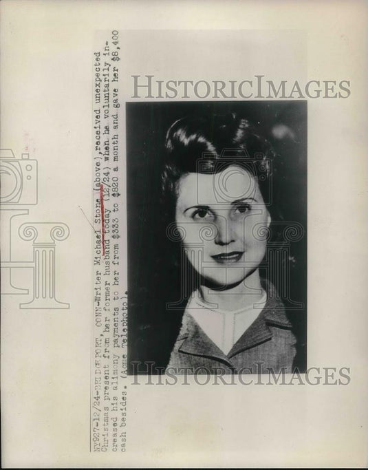 1948 Press Photo Writer Michael Stone Ex_Husband Ups his Alimony Payment - Historic Images