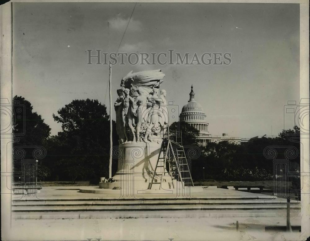 1931 Press Photo View Of Heroic Memorial Statue For Civil War In Washington D.C. - Historic Images