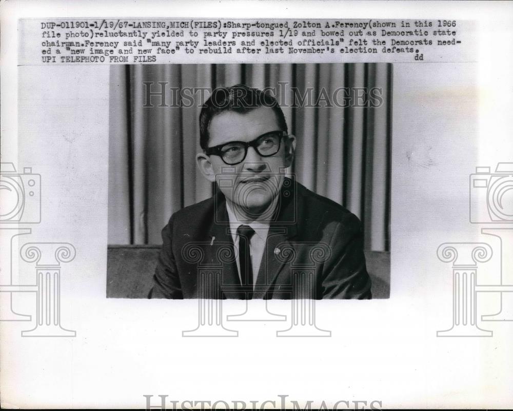 1967 Press Photo Zolton Ferency after losing election - neb18694 - Historic Images