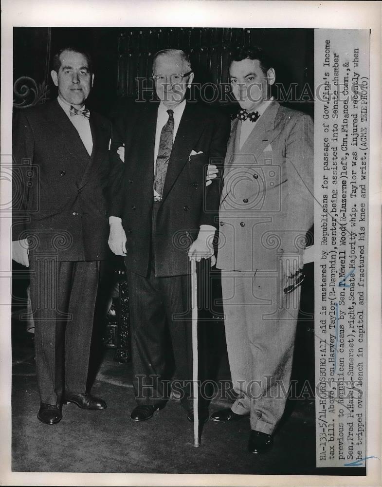 1951 Press Photo Sen Harvey Taylor, Sen T. Newell and Sen. Fred Hare - neb19682 - Historic Images