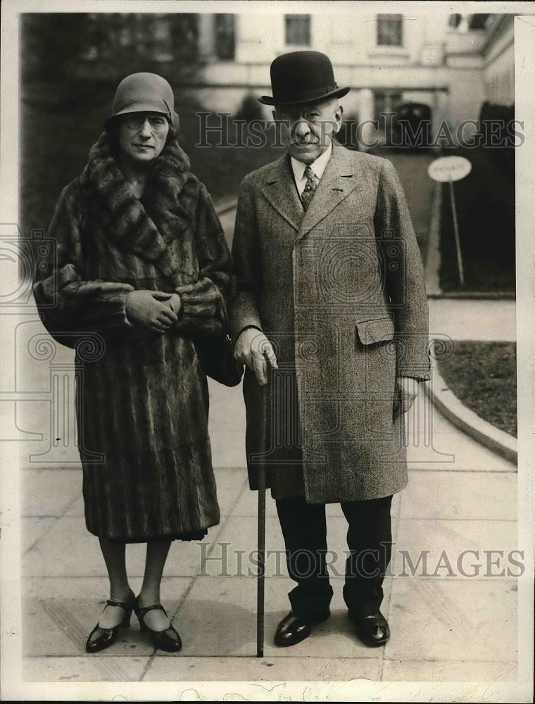 1929 Press Photo Mr &amp; Mrs Julius Rosenwald Attend Hoover Inauguration Ceremony - Historic Images