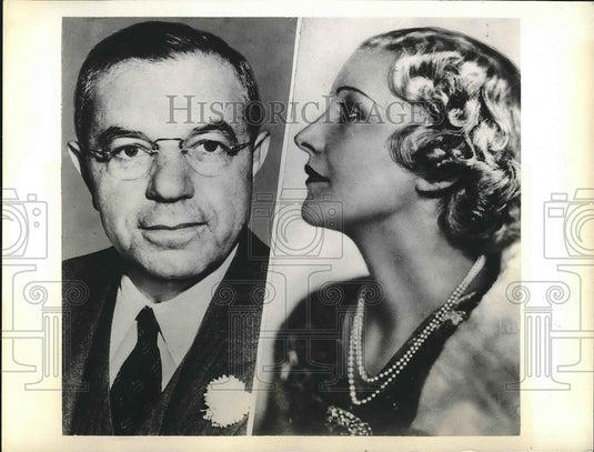 1937 Press Photo Dr. A. J. Cohen and bride to be Eugenie Kogan - neb17433 - Historic Images