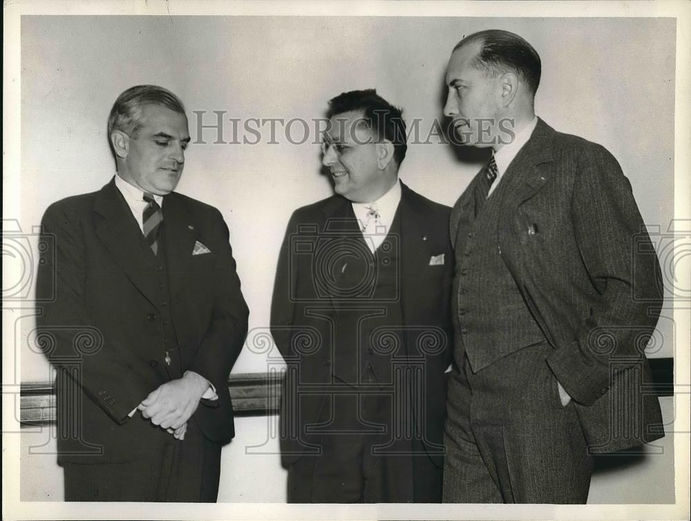 1937 Press Photo Fred Keohler, Phillip Luiz Jr. and Lawrence Jones at Convention - Historic Images