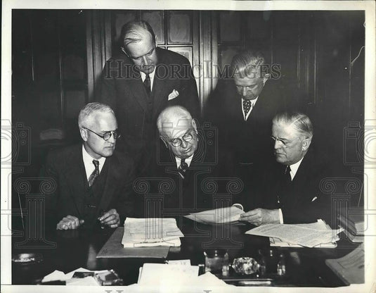 1934 Press Photo William P MacCracken Harry Underwood Leslie Garnett - Historic Images