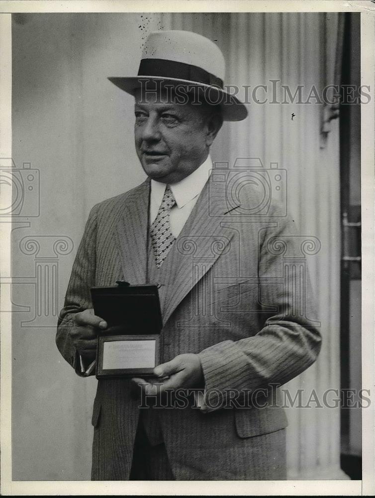 1929 Press Photo John Heydler President Baseball League President Hoover Visit - Historic Images