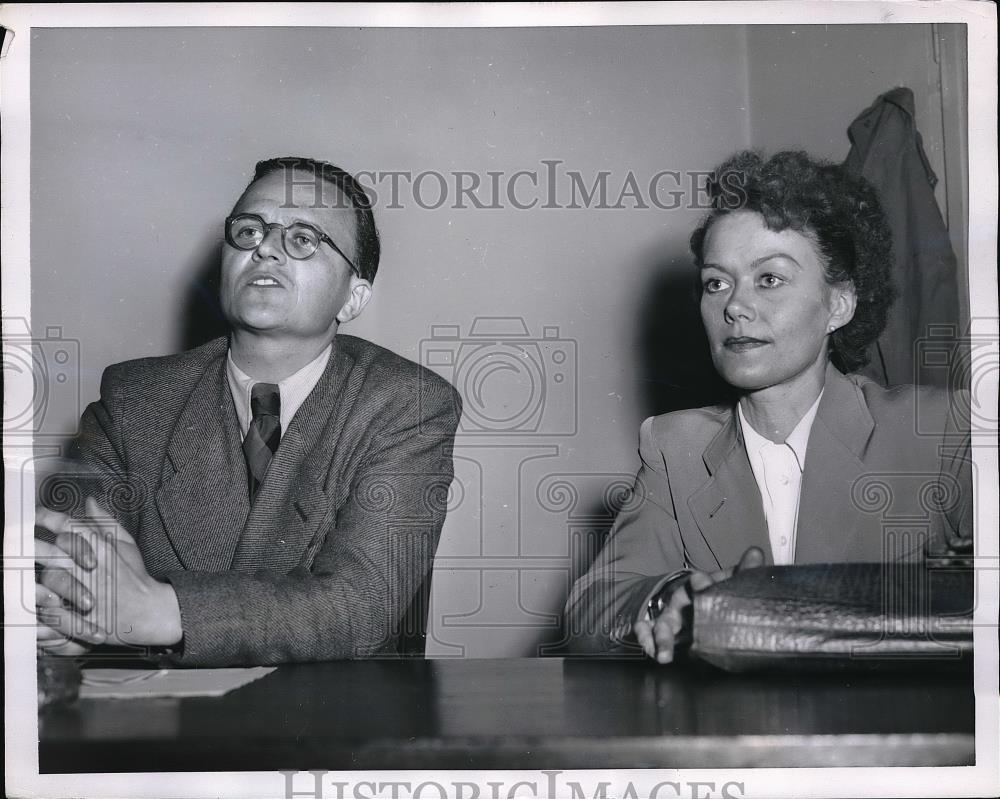 1952 Press Photo Geraud Rummler &amp; Frau Hanna Hermann Former Soviet Officials - Historic Images