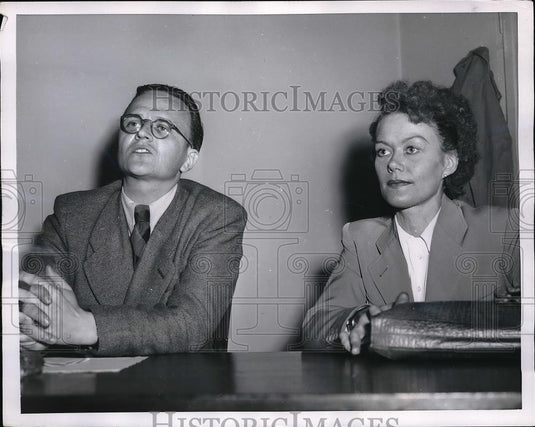 1952 Press Photo Geraud Rummler & Frau Hanna Hermann Former Soviet Officials - Historic Images