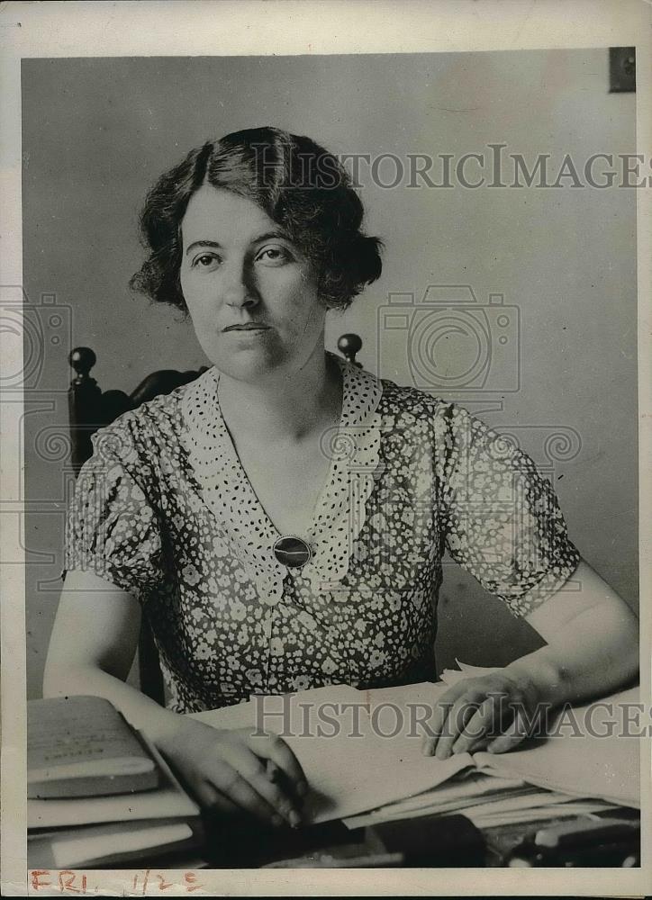 1932 Press Photo Miss mary Sutherland Chief Woman Officer - Historic Images