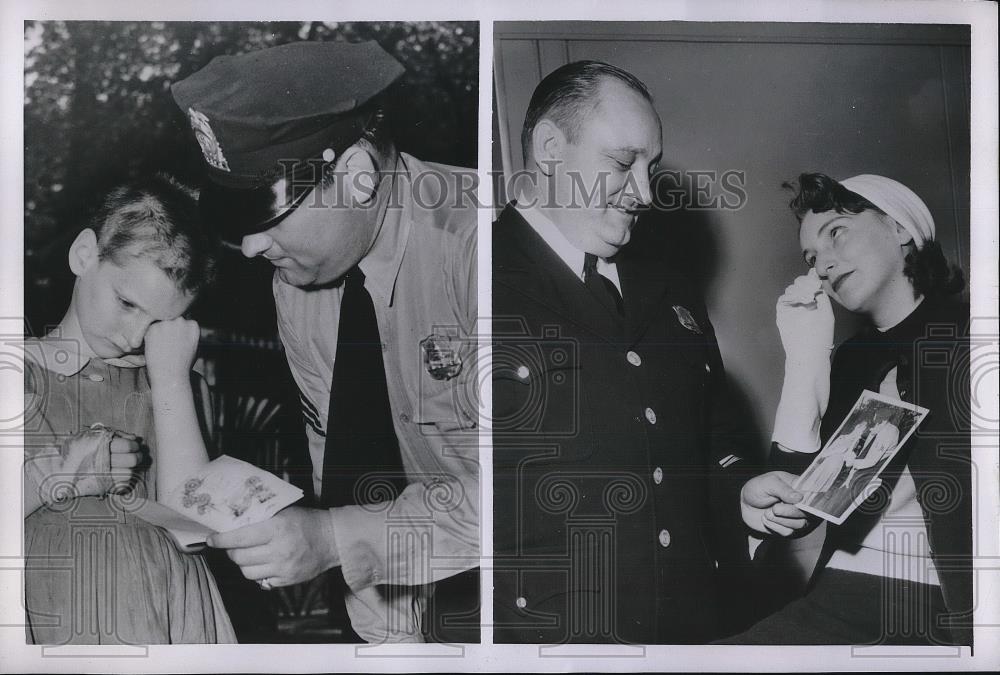 1954 Press Photo Carolyn Weiner &amp; Sgt John Winters Reminisce - Historic Images