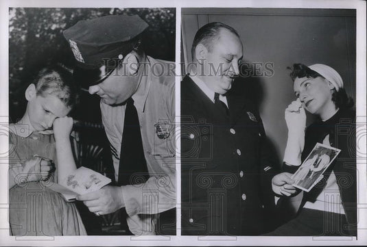 1954 Press Photo Carolyn Weiner & Sgt John Winters Reminisce - Historic Images