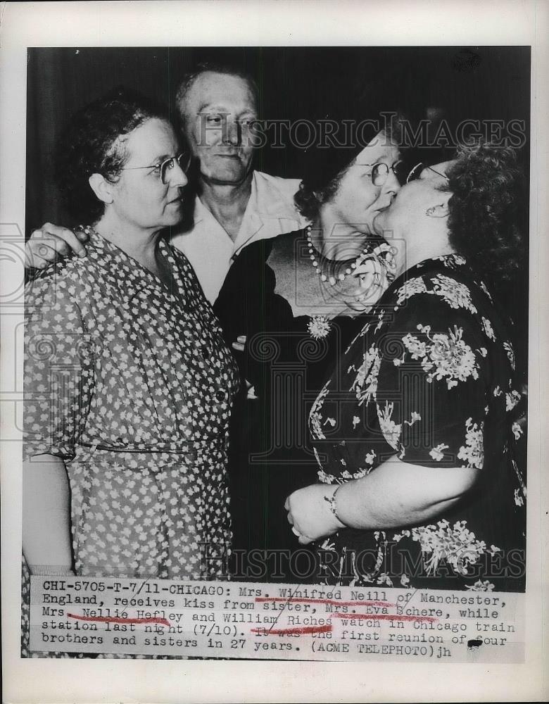 1949 Press Photo Mrs. Winifred Niell, Mrs. Eva Schere, Mrs Nellie Hefley - Historic Images