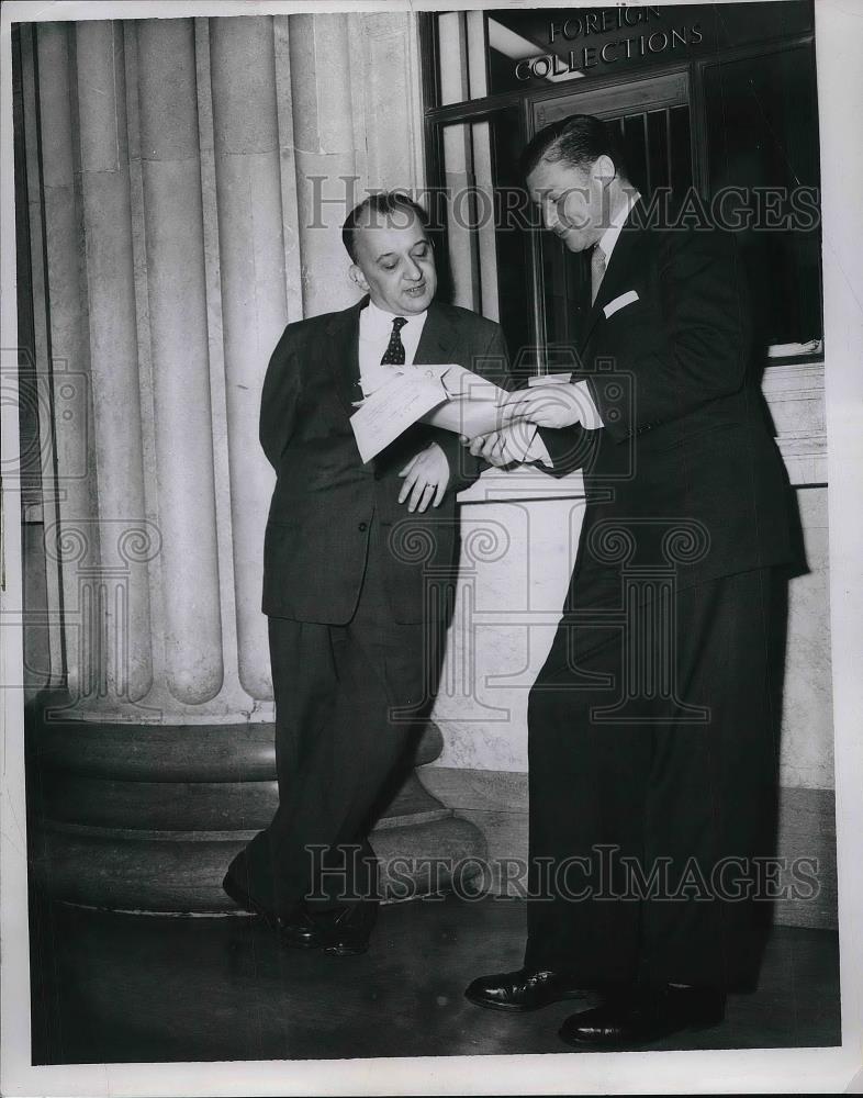 Press Photo Italian Consun Folco Zugaro, Heinz Shneider Vice Pres. Union Bank - Historic Images