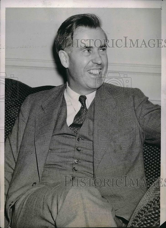 1940 Press Photo Secretary Agriculture Henry Wallace Press Conference Chicago - Historic Images