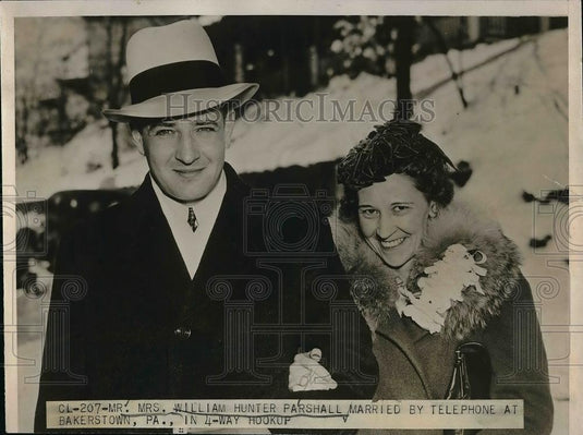 1940 Press Photo Mr & Mrs William Hunter Pearshall Married By Telephone - Historic Images