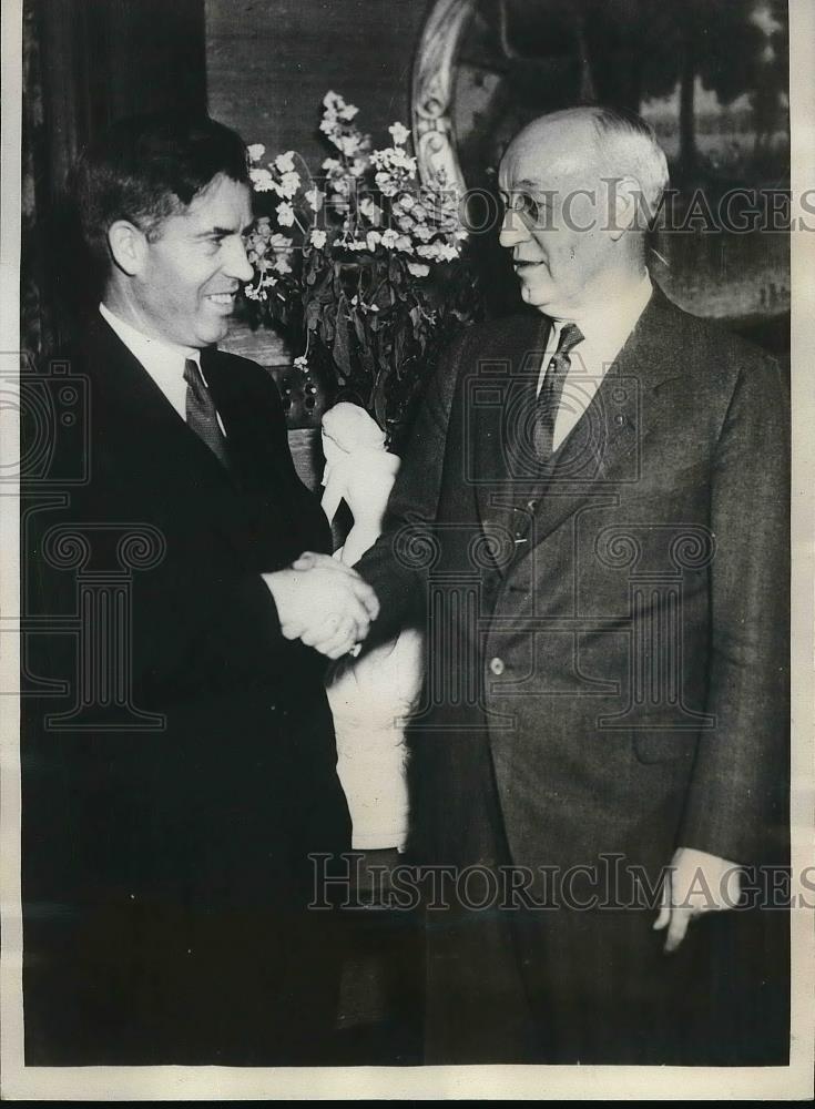 1933 Press Photo Henry Wallace Clyde Herring Governor Iowa - Historic Images