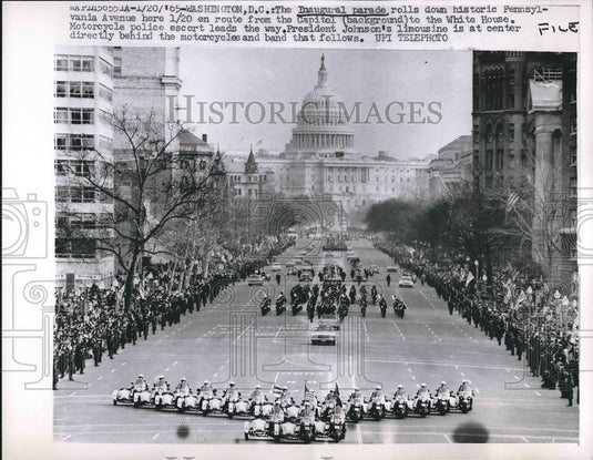 1965 Press Photo Inaugural Parade President Johnson Washington D.C. - Historic Images