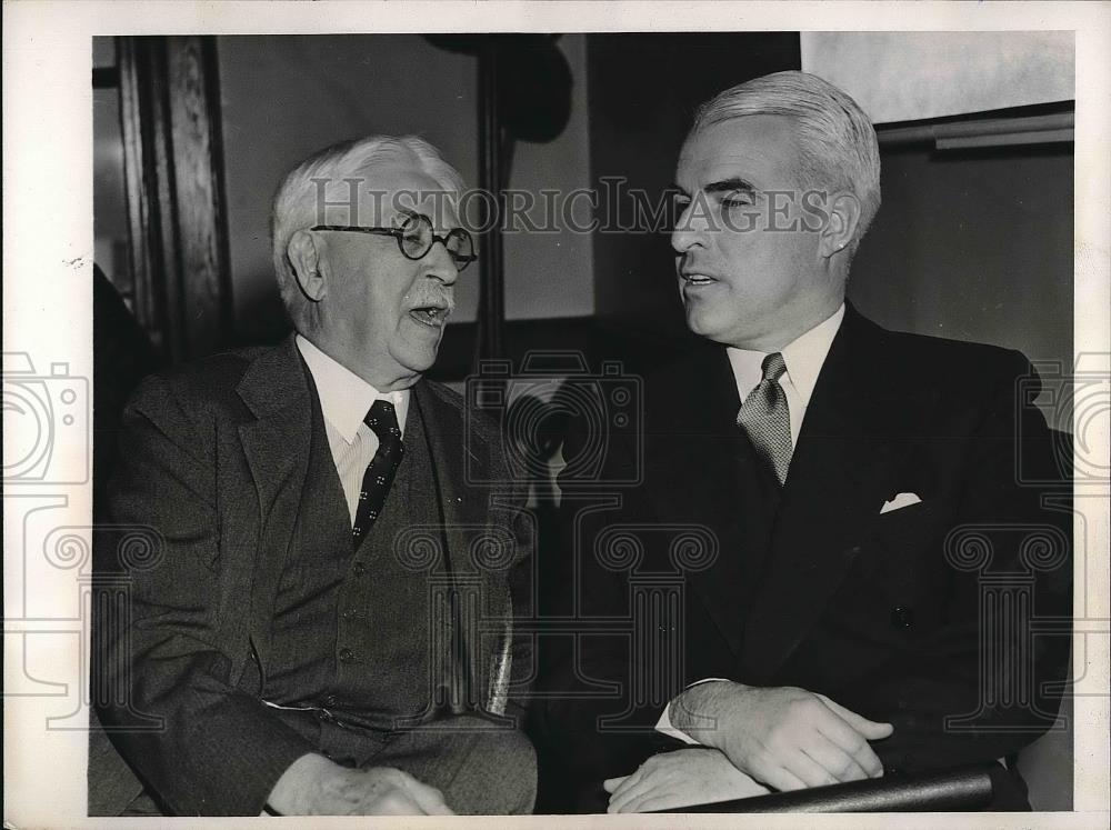 1940 Press Photo Nathan Miller, Edward R. Stettinius, U.S. Steel Officials - Historic Images