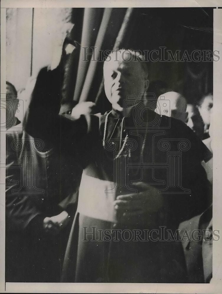 1936 Press Photo Monsignor Tedeschini, Papal Nuncio in Madrid Leaves for Vatican - Historic Images