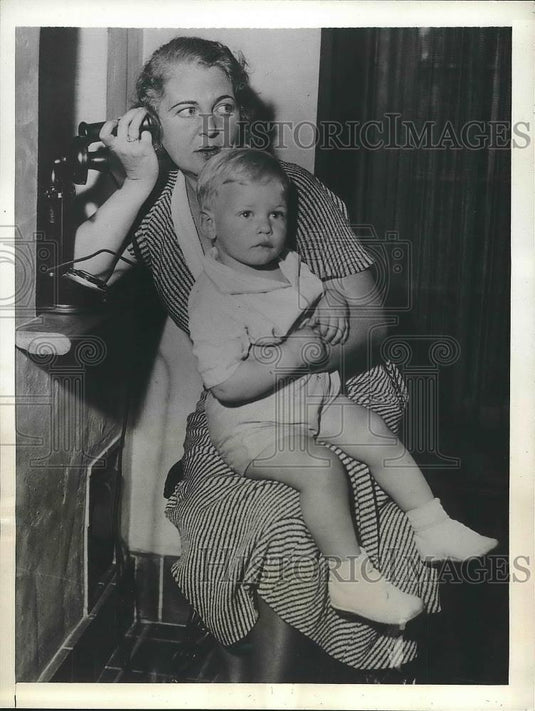 1932 Press Photo Gertrude Hart Saves Son from Kidnappers in L. A. - Historic Images