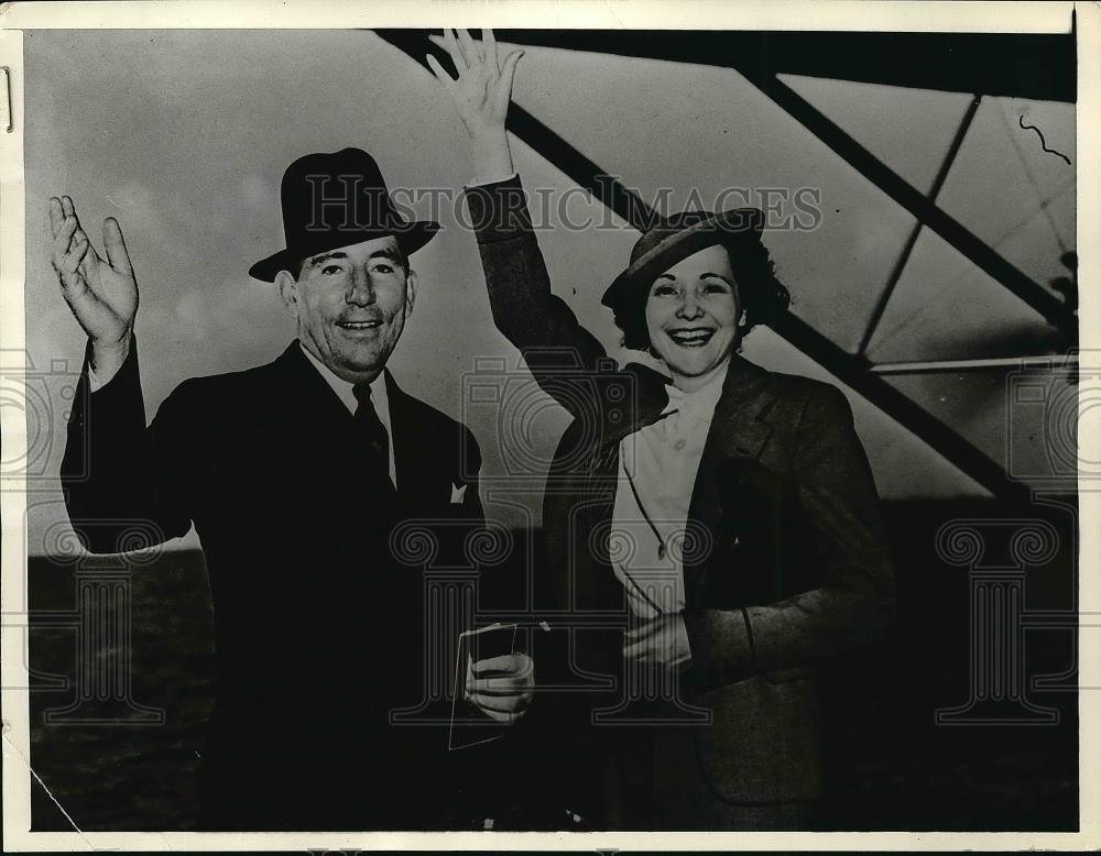 1937 Press Photo Senator Claude Pepper &amp; the New Mrs Pepper - Historic Images