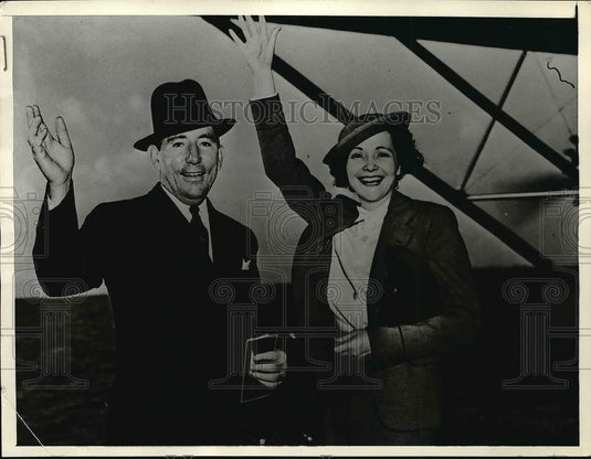 1937 Press Photo Senator Claude Pepper & the New Mrs Pepper - Historic Images
