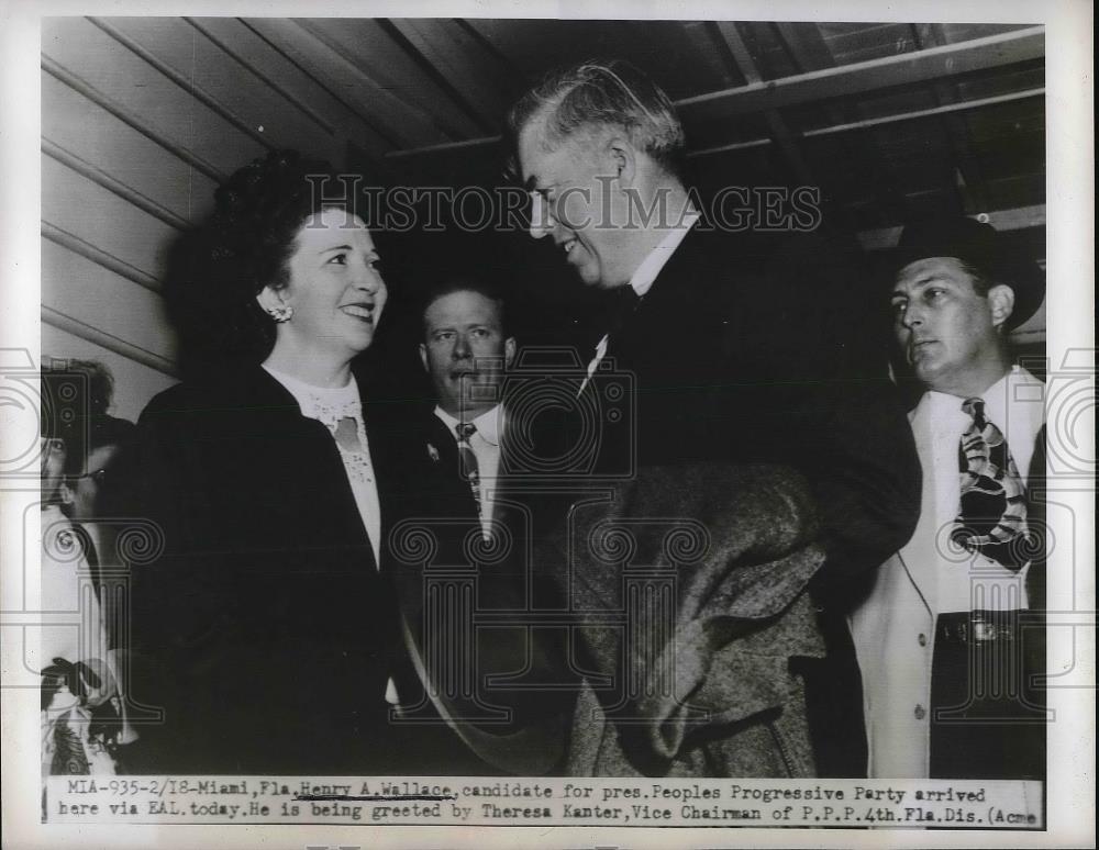 1948 Press Photo Presidential Candidate Henry A Wallace in Miami - neb23216 - Historic Images